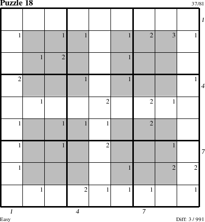 Step-by-Step Instructions for Puzzle 18 with all 3 steps marked