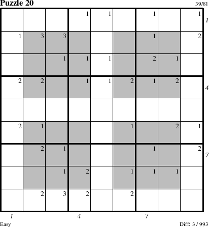 Step-by-Step Instructions for Puzzle 20 with all 3 steps marked