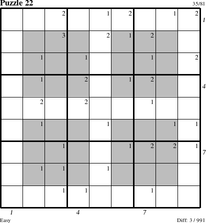 Step-by-Step Instructions for Puzzle 22 with all 3 steps marked