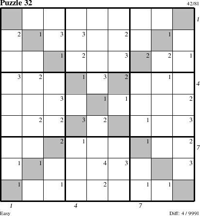 Step-by-Step Instructions for Puzzle 32 with all 4 steps marked