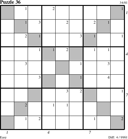 Step-by-Step Instructions for Puzzle 36 with all 4 steps marked