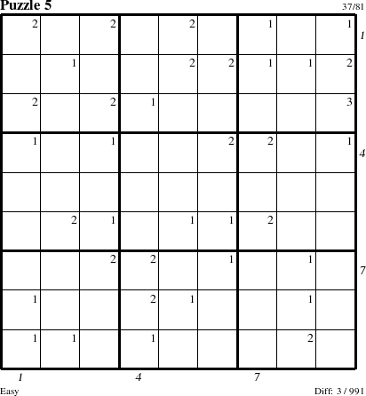 Step-by-Step Instructions for Puzzle 5 with all 3 steps marked