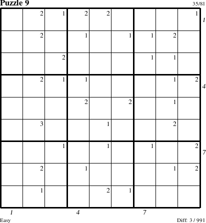 Step-by-Step Instructions for Puzzle 9 with all 3 steps marked