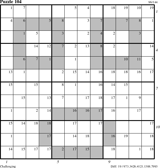 Step-by-Step Instructions for Puzzle 104 with all 19 steps marked