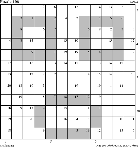 Step-by-Step Instructions for Puzzle 106 with all 20 steps marked