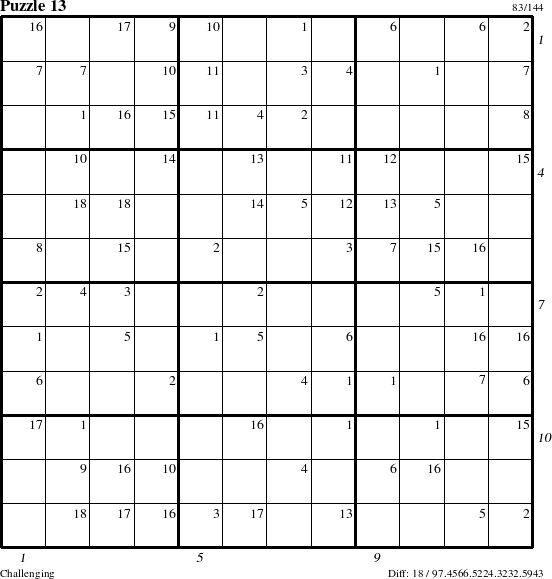 Step-by-Step Instructions for Puzzle 13 with all 18 steps marked