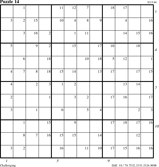 Step-by-Step Instructions for Puzzle 14 with all 18 steps marked