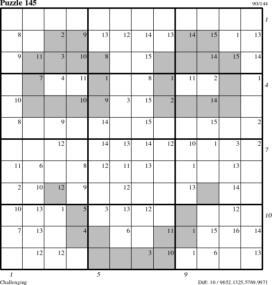 Step-by-Step Instructions for Puzzle 145 with all 16 steps marked