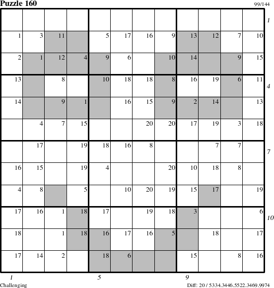 Step-by-Step Instructions for Puzzle 160 with all 20 steps marked