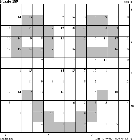 Step-by-Step Instructions for Puzzle 189 with all 17 steps marked