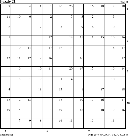 Step-by-Step Instructions for Puzzle 21 with all 20 steps marked