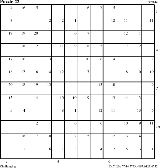 Step-by-Step Instructions for Puzzle 22 with all 20 steps marked