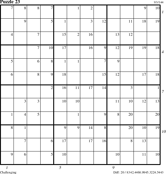 Step-by-Step Instructions for Puzzle 23 with all 20 steps marked