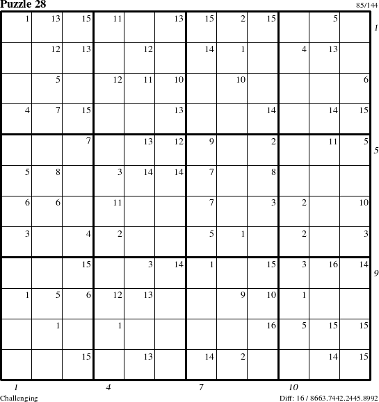 Step-by-Step Instructions for Puzzle 28 with all 16 steps marked