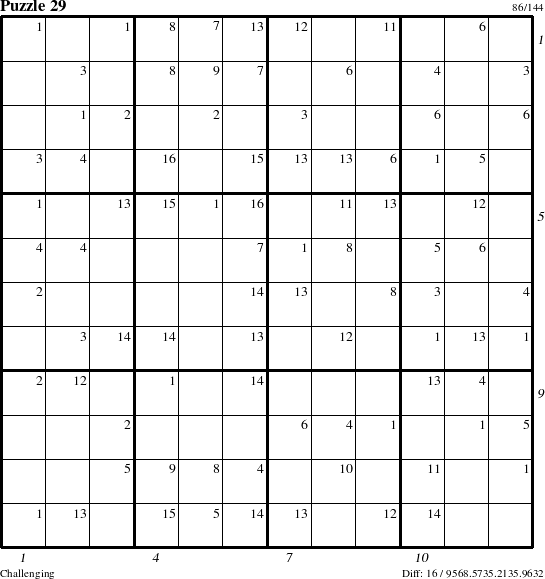 Step-by-Step Instructions for Puzzle 29 with all 16 steps marked