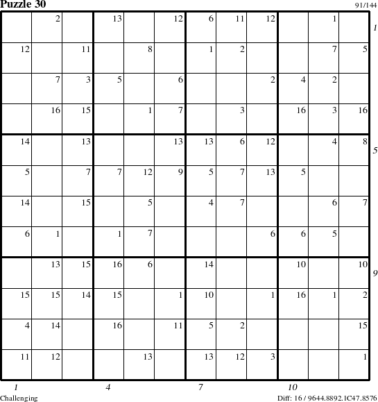 Step-by-Step Instructions for Puzzle 30 with all 16 steps marked