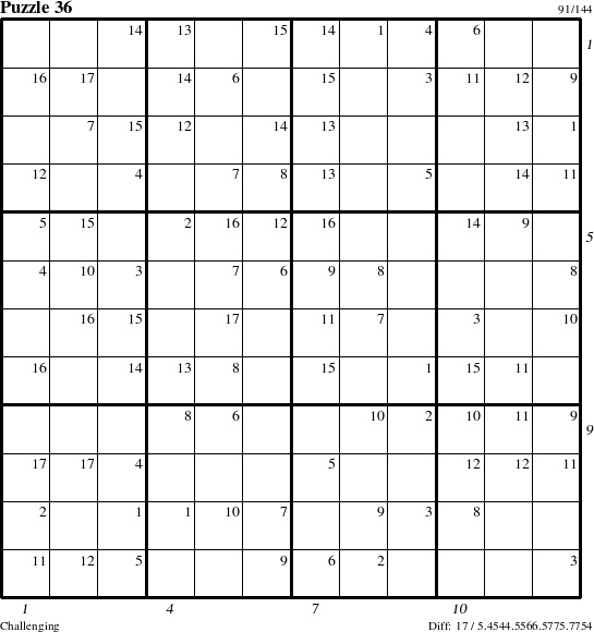 Step-by-Step Instructions for Puzzle 36 with all 17 steps marked