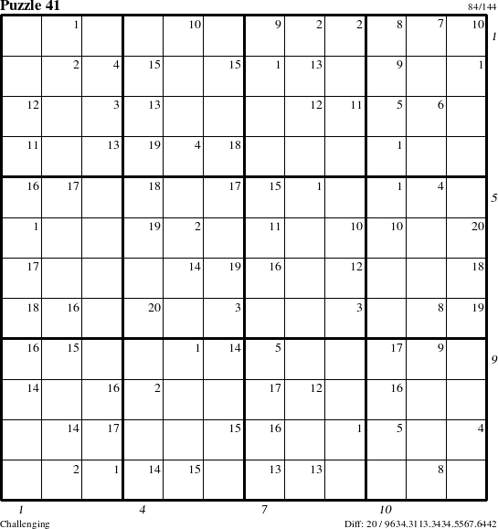 Step-by-Step Instructions for Puzzle 41 with all 20 steps marked