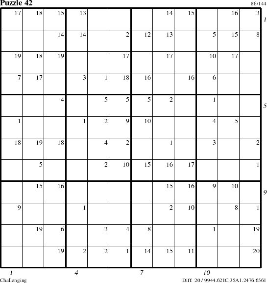 Step-by-Step Instructions for Puzzle 42 with all 20 steps marked