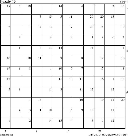 Step-by-Step Instructions for Puzzle 43 with all 20 steps marked