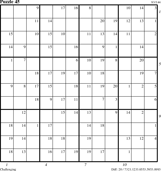 Step-by-Step Instructions for Puzzle 45 with all 20 steps marked