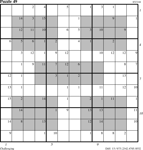 Step-by-Step Instructions for Puzzle 49 with all 15 steps marked