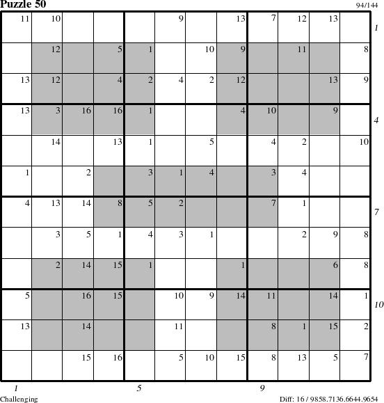 Step-by-Step Instructions for Puzzle 50 with all 16 steps marked