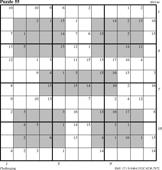 Step-by-Step Instructions for Puzzle 55 with all 17 steps marked