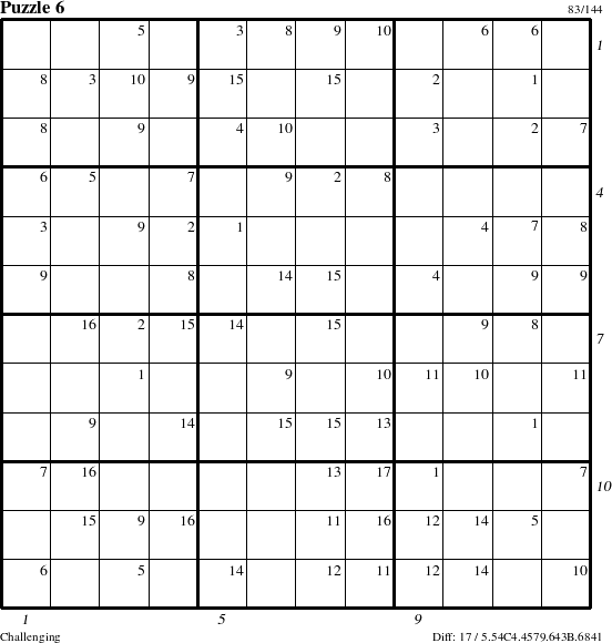 Step-by-Step Instructions for Puzzle 6 with all 17 steps marked