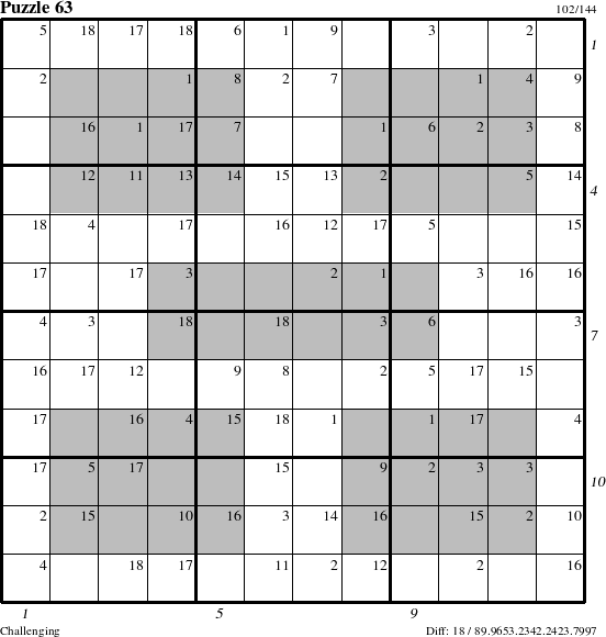 Step-by-Step Instructions for Puzzle 63 with all 18 steps marked