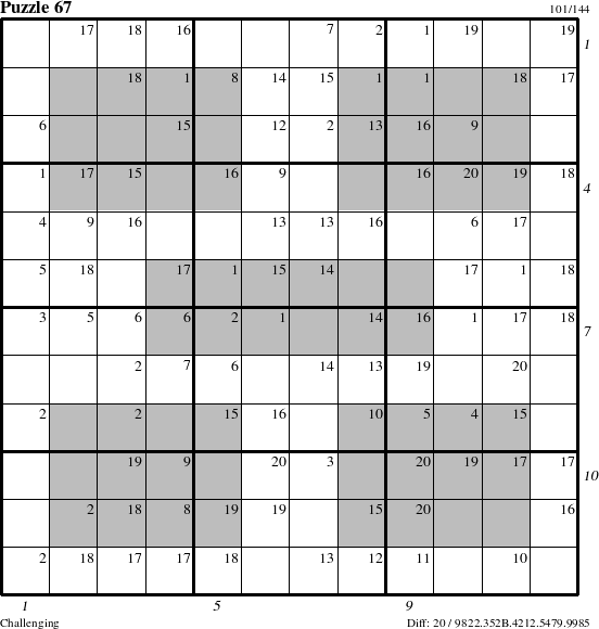 Step-by-Step Instructions for Puzzle 67 with all 20 steps marked