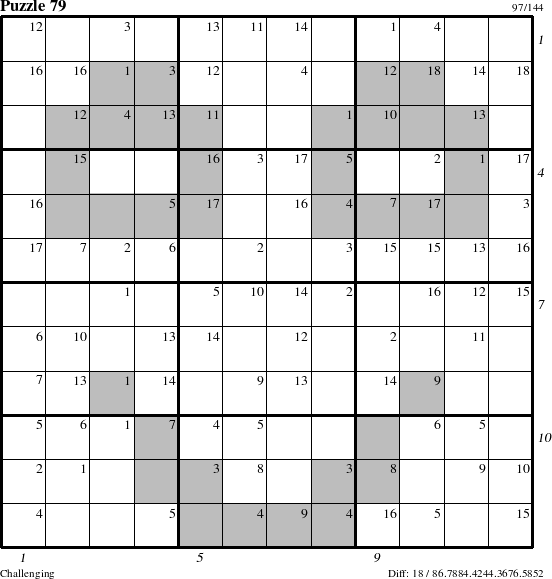 Step-by-Step Instructions for Puzzle 79 with all 18 steps marked