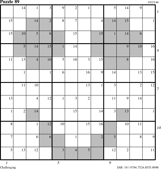 Step-by-Step Instructions for Puzzle 89 with all 16 steps marked