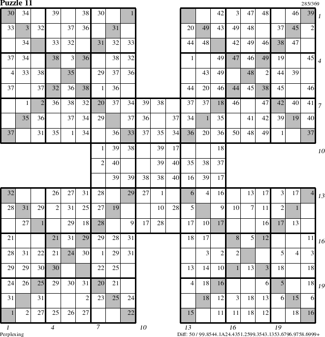 Step-by-Step Instructions for Puzzle 11 with all 50 steps marked