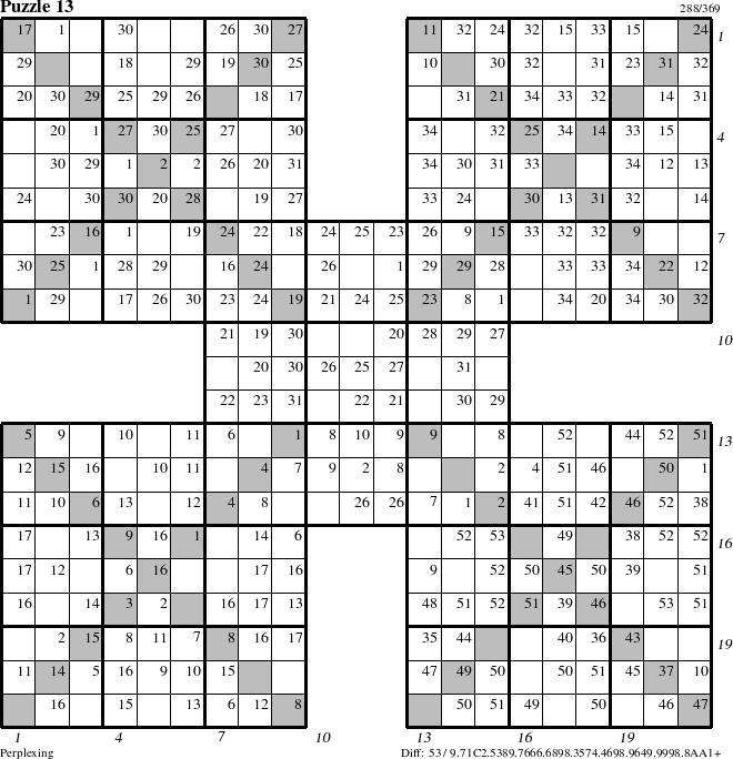 Step-by-Step Instructions for Puzzle 13 with all 53 steps marked