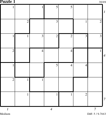 Step-by-Step Instructions for Puzzle 1 with all 5 steps marked