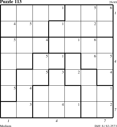 Step-by-Step Instructions for Puzzle 113 with all 6 steps marked