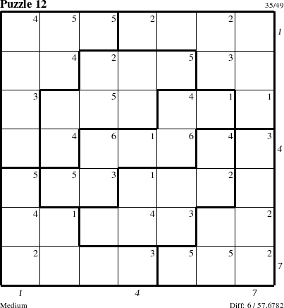 Step-by-Step Instructions for Puzzle 12 with all 6 steps marked