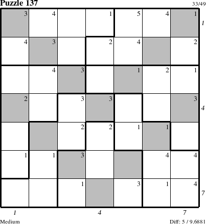 Step-by-Step Instructions for Puzzle 137 with all 5 steps marked