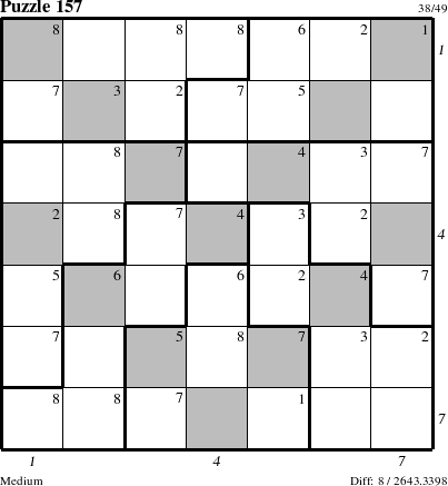 Step-by-Step Instructions for Puzzle 157 with all 8 steps marked