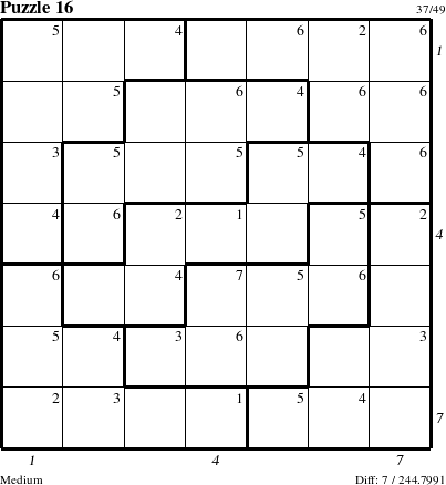 Step-by-Step Instructions for Puzzle 16 with all 7 steps marked