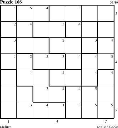 Step-by-Step Instructions for Puzzle 166 with all 5 steps marked