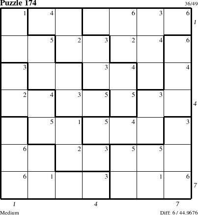 Step-by-Step Instructions for Puzzle 174 with all 6 steps marked