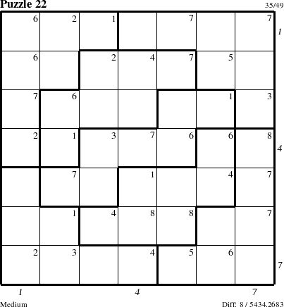 Step-by-Step Instructions for Puzzle 22 with all 8 steps marked