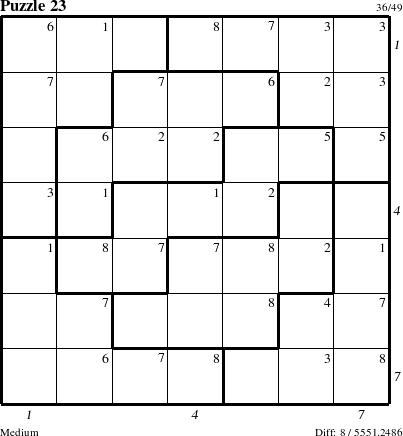 Step-by-Step Instructions for Puzzle 23 with all 8 steps marked