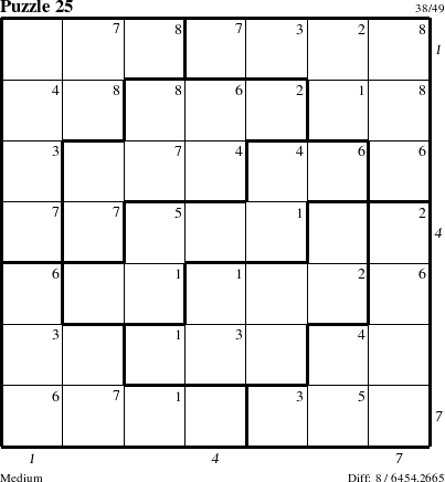 Step-by-Step Instructions for Puzzle 25 with all 8 steps marked