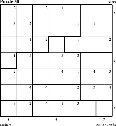 Step-by-Step Instructions for Puzzle 30 with all 5 steps marked