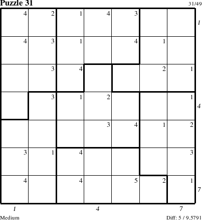 Step-by-Step Instructions for Puzzle 31 with all 5 steps marked