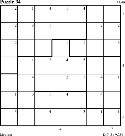 Step-by-Step Instructions for Puzzle 34 with all 5 steps marked