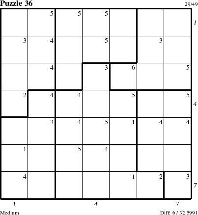 Step-by-Step Instructions for Puzzle 36 with all 6 steps marked